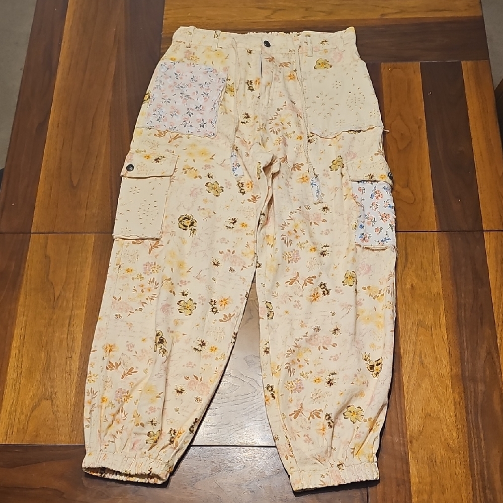 Pol Floral Patchwork Cargo Pants - image 1